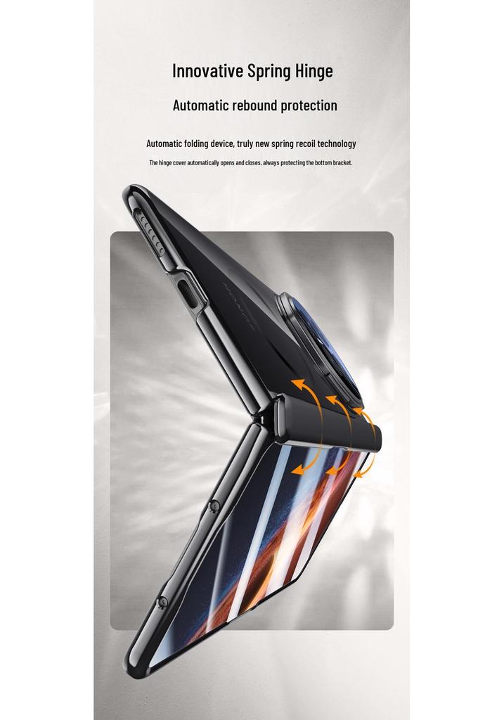 Honor Magic V6 Transparent Magnetic Foldable Phone Case with Lens Holder - Full Coverage Anti-Drop Protection for Men