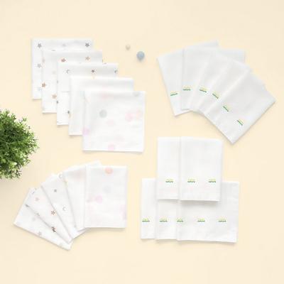 Moms Nature Newborn Bamboo Embossed Gauze Handkerchief Signature Gauze 10p + Embossed 10p Set, Korean Baby Products