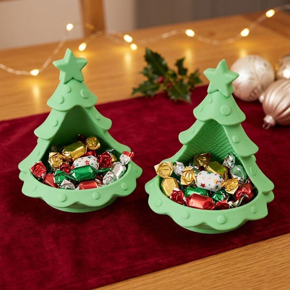 Plastic Christmas Tree Storage Tray 3D Printed Candy Storage Container  Christmas Dining Table
