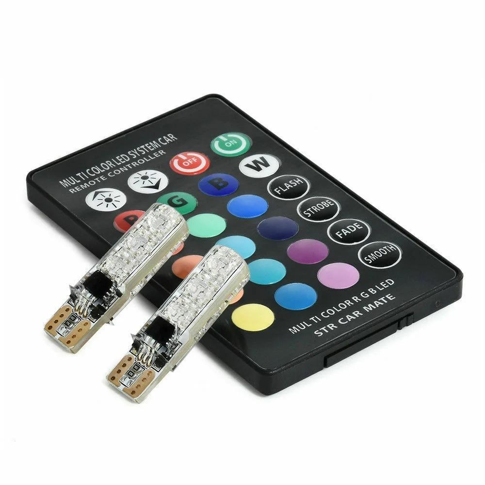LED Car Interior Ambient Light - Remote Control Wireless Roof & Footwell Decoration (Auto Styling),2pcs.