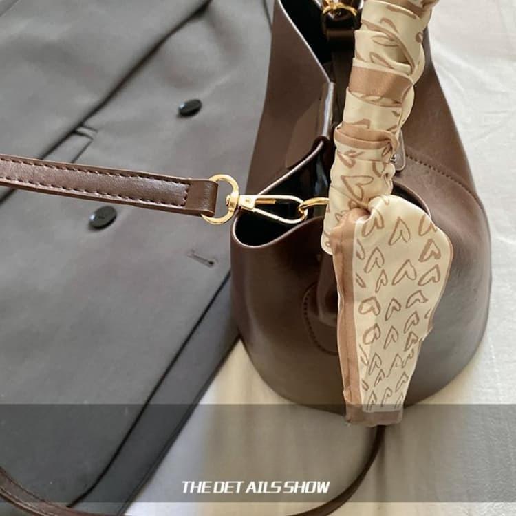 Lychee Pattern Bucket Bag Women's Hand Shoulder Messenger Bag