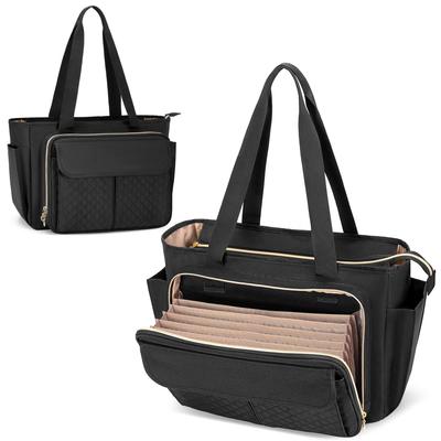 Teacher Office Tote with File Divider Fits For Business Black [Luxja] Bag, Bag, Pocket, 15.6-inch PCs, A4, Commuting, School, Trips, Multi-functional,