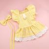 British Style Plaid Lace Dog Skirt Soft Puppy Fairy Skirt Pet Costume  for Small and Medium Pet