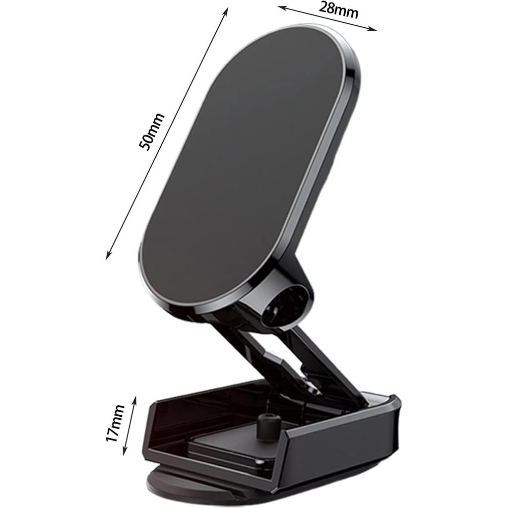 Foldable Metal Car Phone Holder, 720° Rotatable Strong Magnetic Flip Holder, Magnetic Phone Holder, Universal Dashboard Car Holder