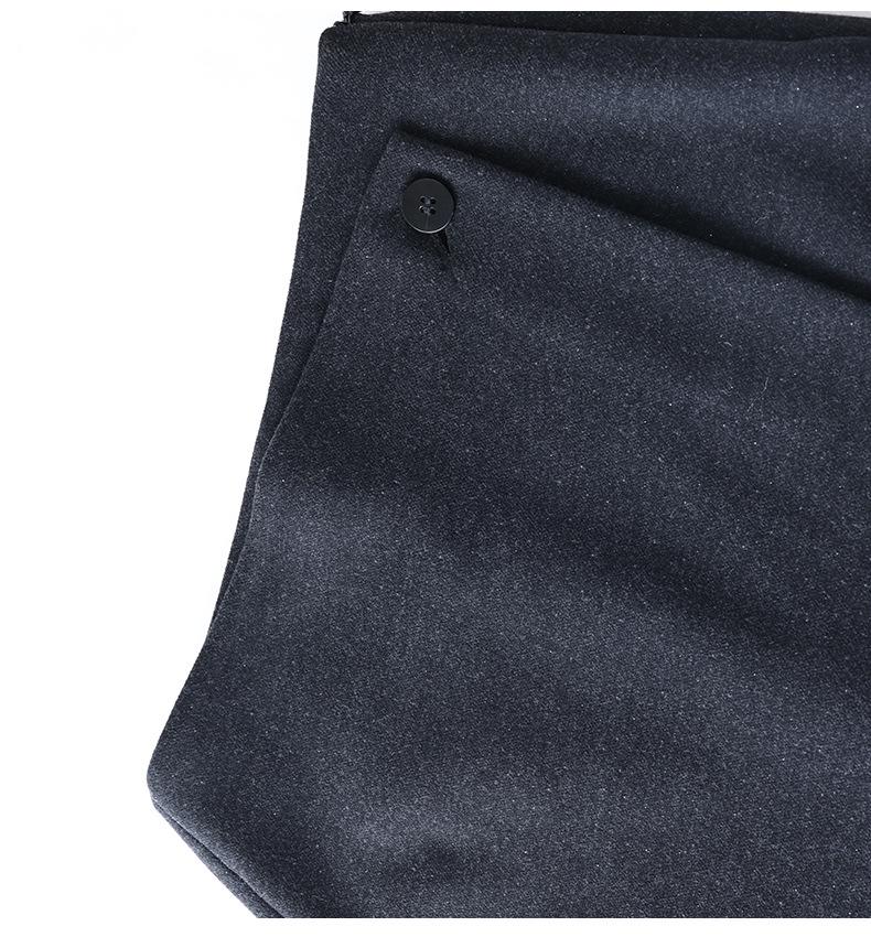 2025 Autumn/Winter Women's Luxury Deep Gray Irregular Slimming Hip-Wrap Short Skirt