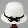 Black And White Bow Bowler Hat Women'S Autumn And Winter Woolen Basin Hat Mother Bucket Hat In The Elderly Felt Hat