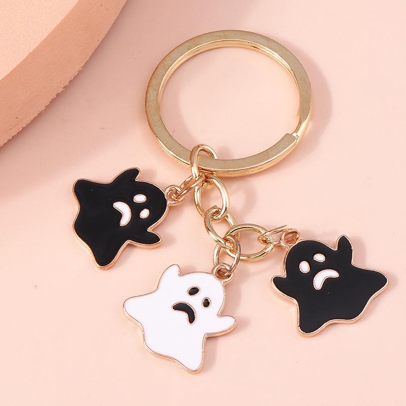 Cute Enamel Ghost Keychain Halloween Witch Pumpkin Bat Keyring Pendants for Car Key Holder Handbag Decor Jewelry  Accessories