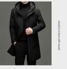 Men's Casual 90% White Duck Down Hooded Jacket - 2025 Winter Middle-aged Business Outerwear