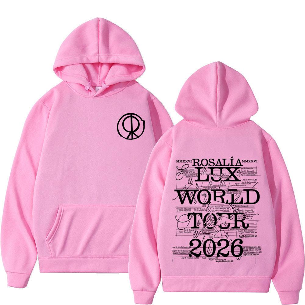 Zangeres Rosalia Tour Print Grafische Hoodie Mannen Vrouwen Mode Pullover Lange Mouwen Casual Esthetisch Los Trainingspak