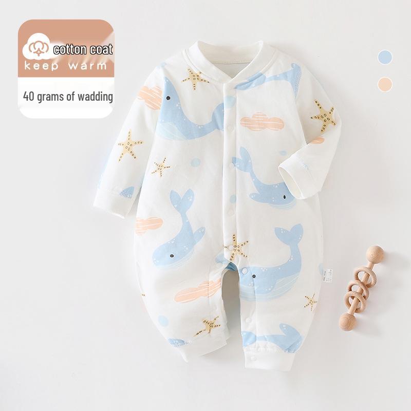 A-Class Baby Romper: Warm, Padded Spring/Autumn Cotton Jumper for Newborns Boys & Girls
