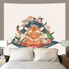 Tapeçaria Pintura a Óleo de Gato Vintage Decoração de Arte para Pendurar na Parede para Quarto Tecido de Parede com Tema Único de Gato