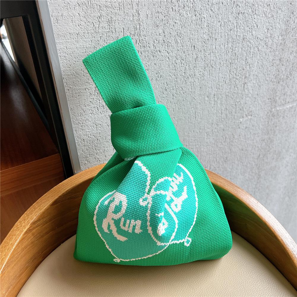 Knitted Mobile Phone Bag For Women In Spring And Autumn Cute Cartoon Versatile One Shoulder Diagonal Cross Bag Travel Coin Purse Small Handbag