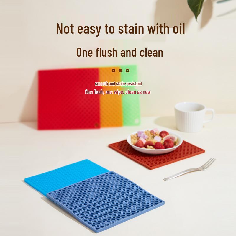 Honeycomb Silicone Placemats: Heat-Resistant, Non-Slip, Easy-to-Clean, Quadrilateral Kitchen Table Mats.
