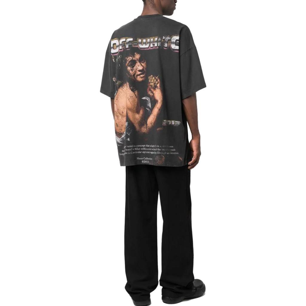 Off-White Digit Bacchus Over Short-Sleeve Tee Black/Multicolor Men Tops OMAA161F23JER0121084