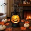 LED Pumpkin Lamp Halloween Lantern with Light,Portable Retro Horse Funny Decoration Faces, Safe Flame-Free for Indoor Outdoor Party Use Jack-O-Lantern