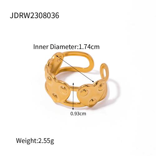 Wholesale Twisted Link Chain Open Rings Stainless Steel Jewelry  Gold Plated Adjustable Finger Rings For Women Party Gift