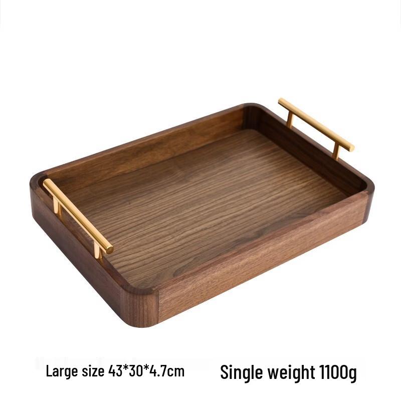 Handun Black Walnut Rectangular Wooden Serving Tray