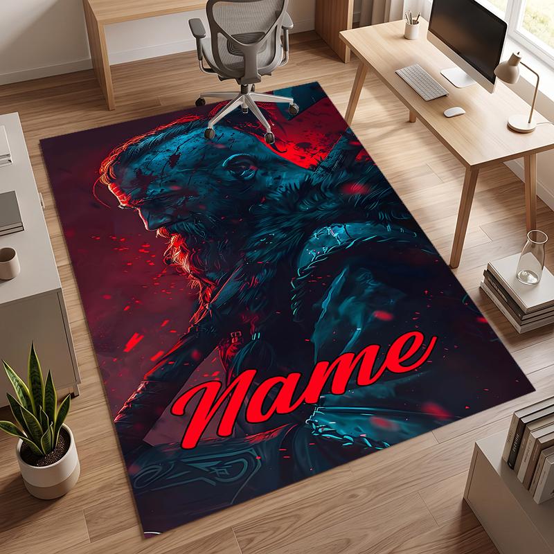 Viking Warrior (1) Personalized Name Office Carpet Stylish Decor for Living Room Bedroom Kitchen