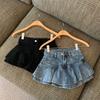 2023 Summer High-Waist Ruffled Denim Skirt Shorts for Petite Women: Sweet & Slimming