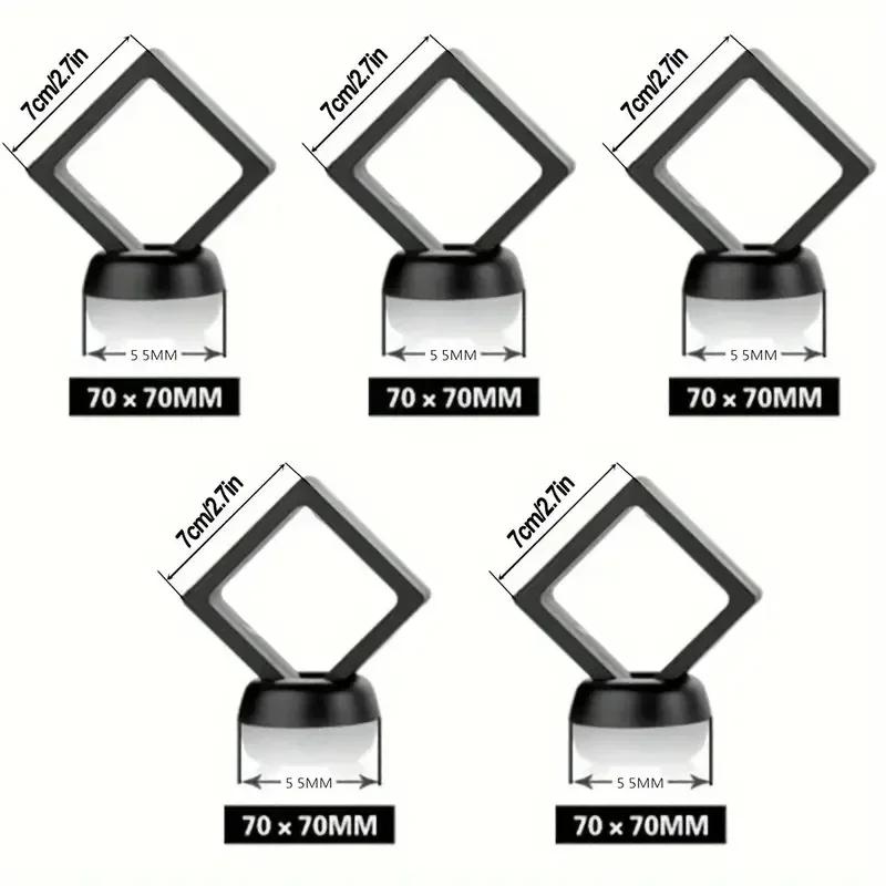 

3D Floating Frame Display Stand, Transparent PE Floating Display Case, Jewelry Storage Box Suspension Frame