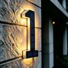 LED Solar House Number Light, Waterproof Light‑Sensor Address Plate for Home Entrance Yard Wall Fence Gate Outdoor Household Decoration