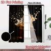 Set Of 2 Flat Printing Curtains Without Rod Creamexplosion Popular Pattern Semi Festive Kitchen Curtain Sheer For Made Polyester