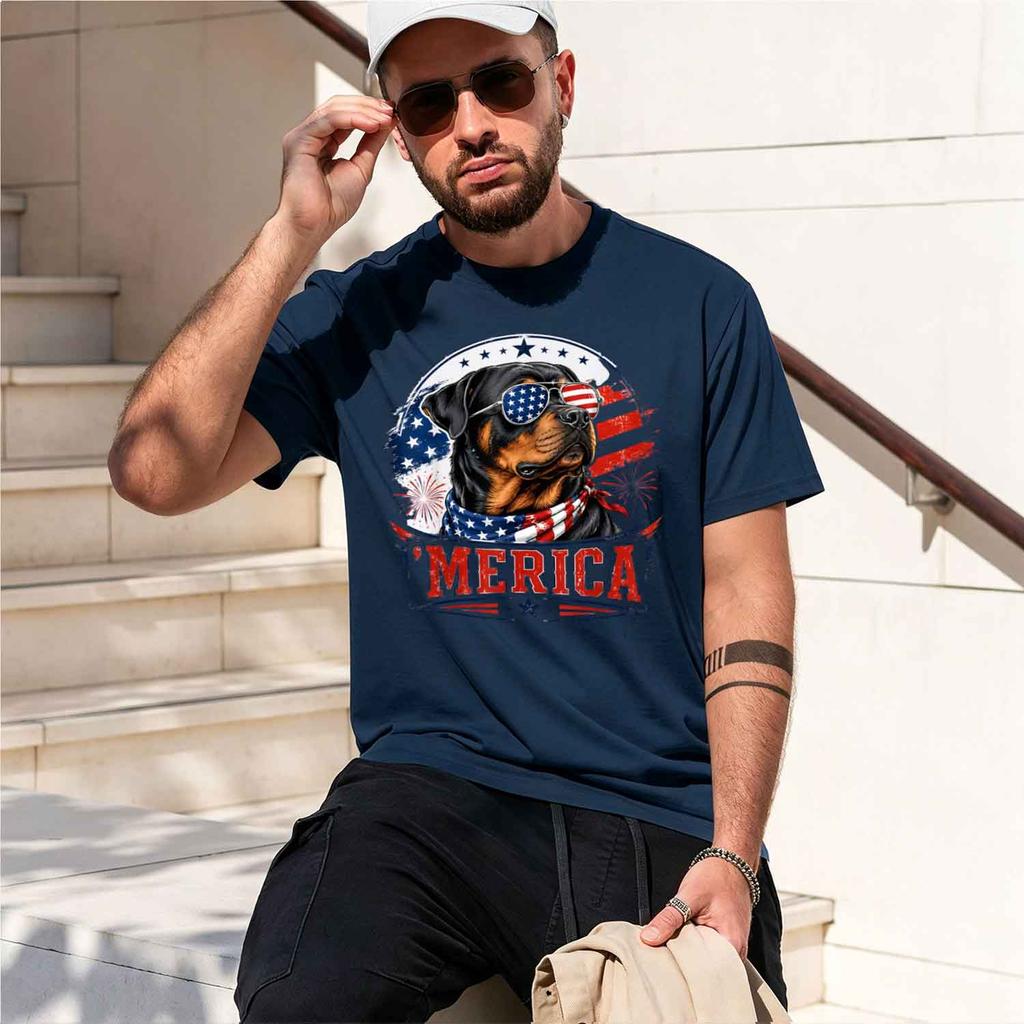 Mera Rottweiler Patriot 4th Of July G Lover Tshirt Summer Shortsved Breathable Sweatwking Versatile Trendy Tshirt 2026 New M