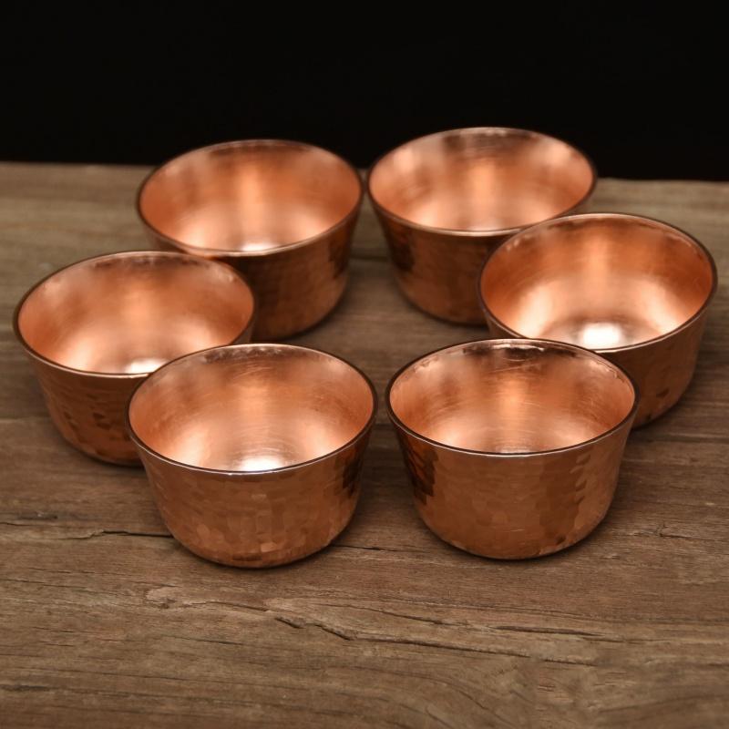 Red Copper Engraved Mini Spirits Vodka Cup Liquor 60ml Handcrafted Retro Personalized Water Tea Tumbler Glases Home Drinkware
