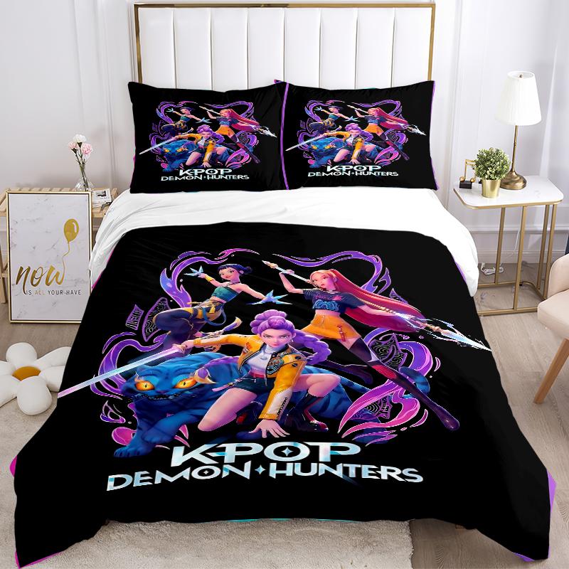 3Pcs Kpop Demon Hunters Bedding Sets For All Sizes New 3D Printed Bed Cover Comforter Duvet Cover Pillowcase Bedroom Decoration