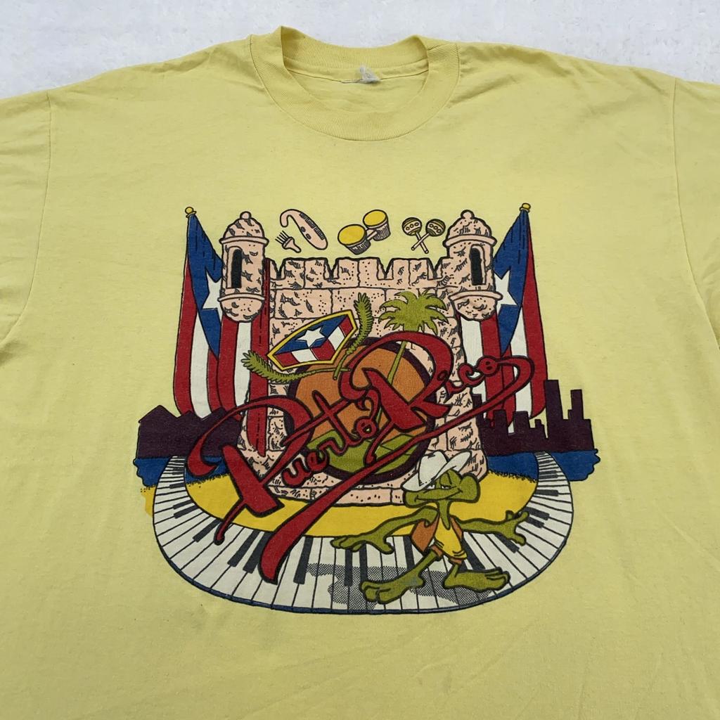 Vintage Puerto Rico Shirt Mens XL Graphic Tee San Juan Caribbean 90s Coqui