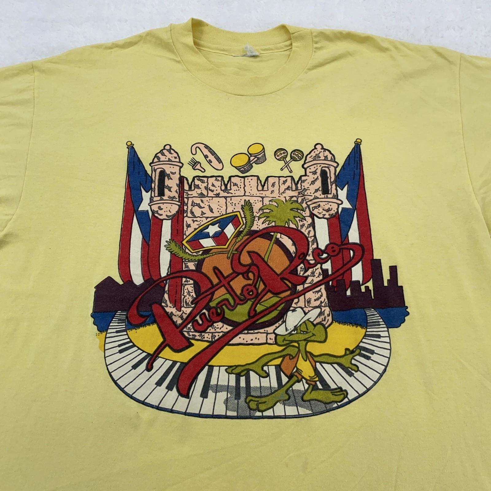 Vintage Puerto Rico Shirt Mens XL Graphic Tee San Juan Caribbean 90s Coqui S