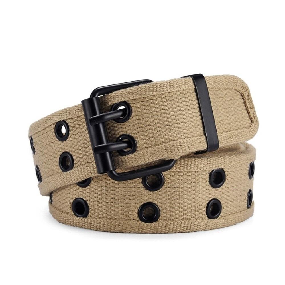 Woven Men s Belt Double Row Woven Belts Fashion Double Row Buckle Belt  Jeans Wear хаки