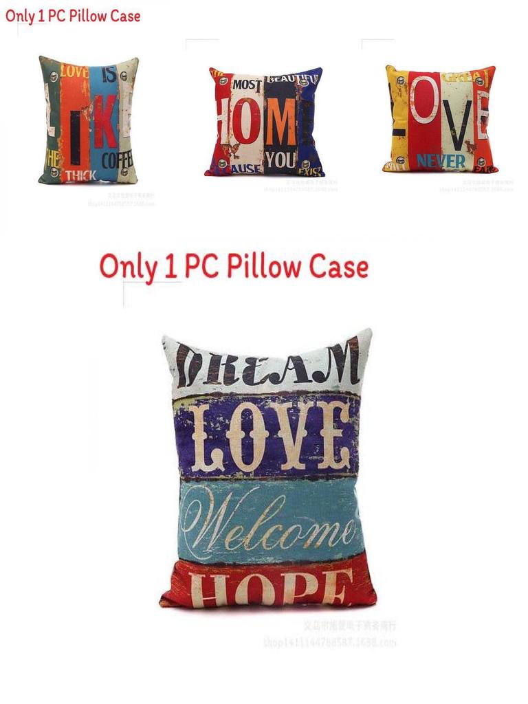 Premium Housse De Coussin Carr Coton Imprim Lettres Rtro Mlang For Timeless Elegance