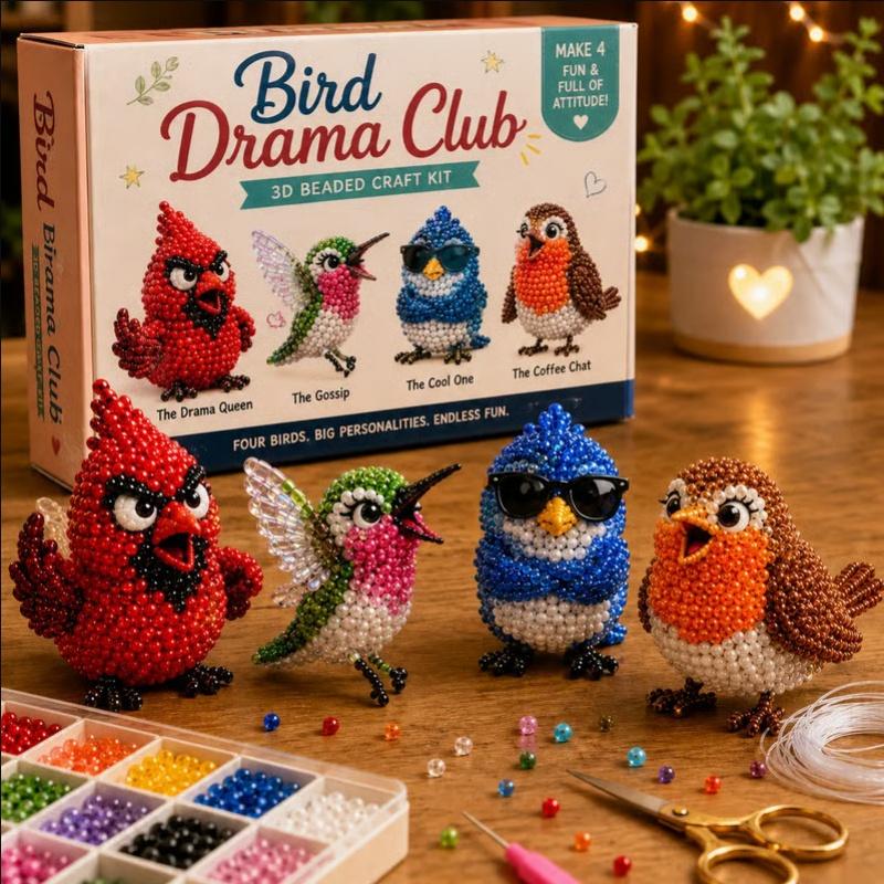 4Pcs/Box Animal 3D Beaded Craft Kit 4 Unique Designs For Family Diy Gifts For Kids And Craft Lovers