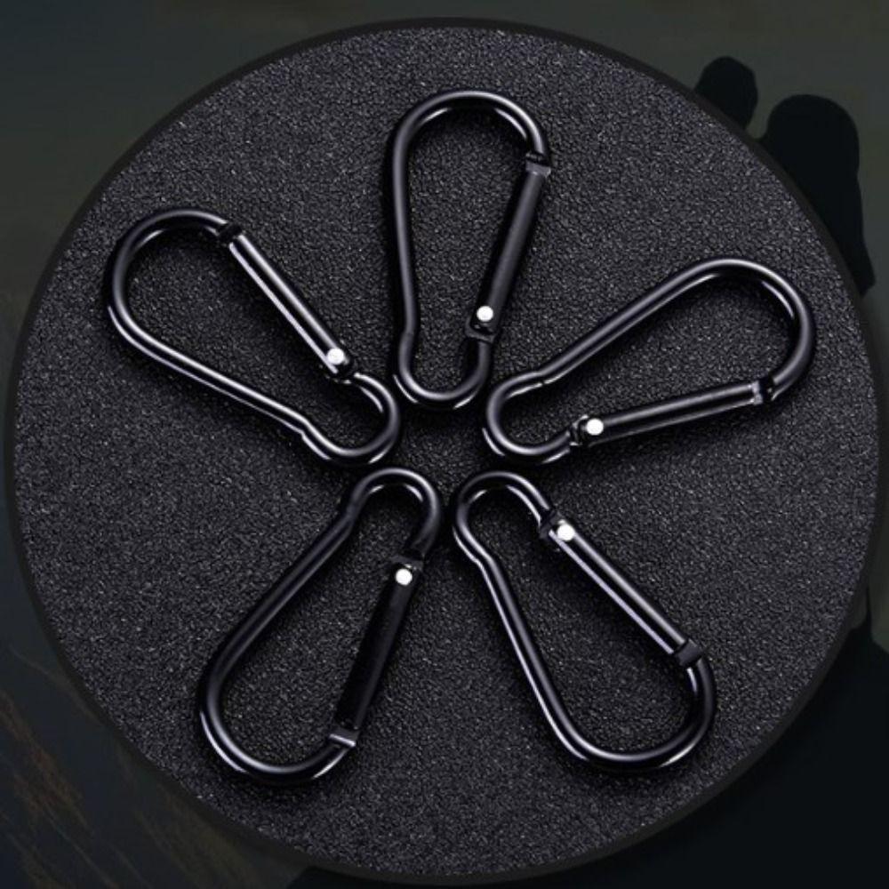 5pcs 3.6*46mm Spring Snap Clip Aluminium Alloy Water Bottle Hooks Climbing Keychain  Outdoor Tool