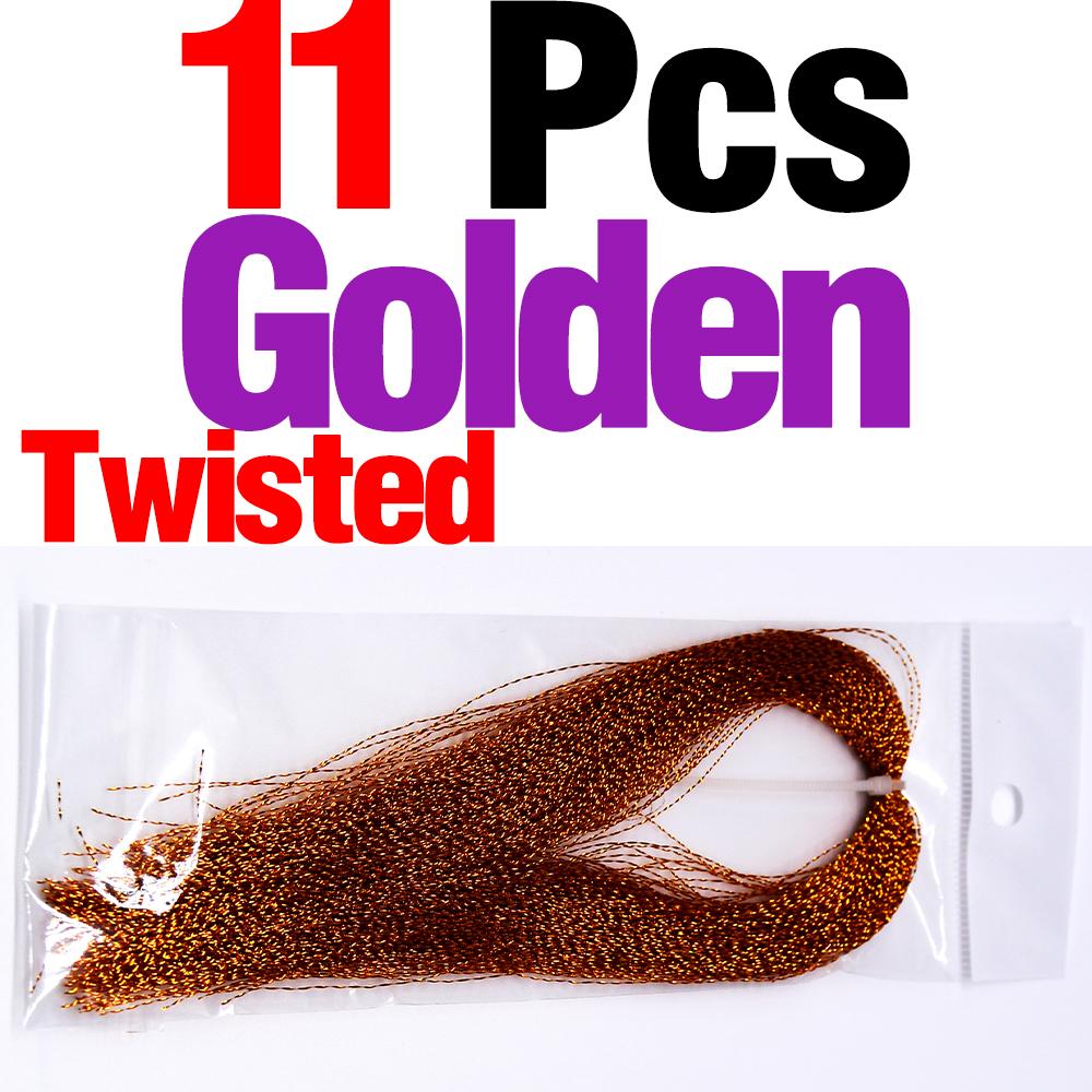MNFT 11 Packs Crystal Flies decorating Tinsel Fly Tying/Jig Hook Lure Making Materials Holographic Flashabou DIY Bait Wing Tail