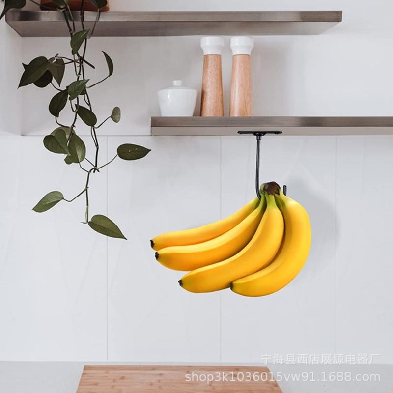 Banana Holder Hook Under Cabinets Metal Banana Hanger to Keep Banana Freshness Hanging Other Kitchen Items Hook