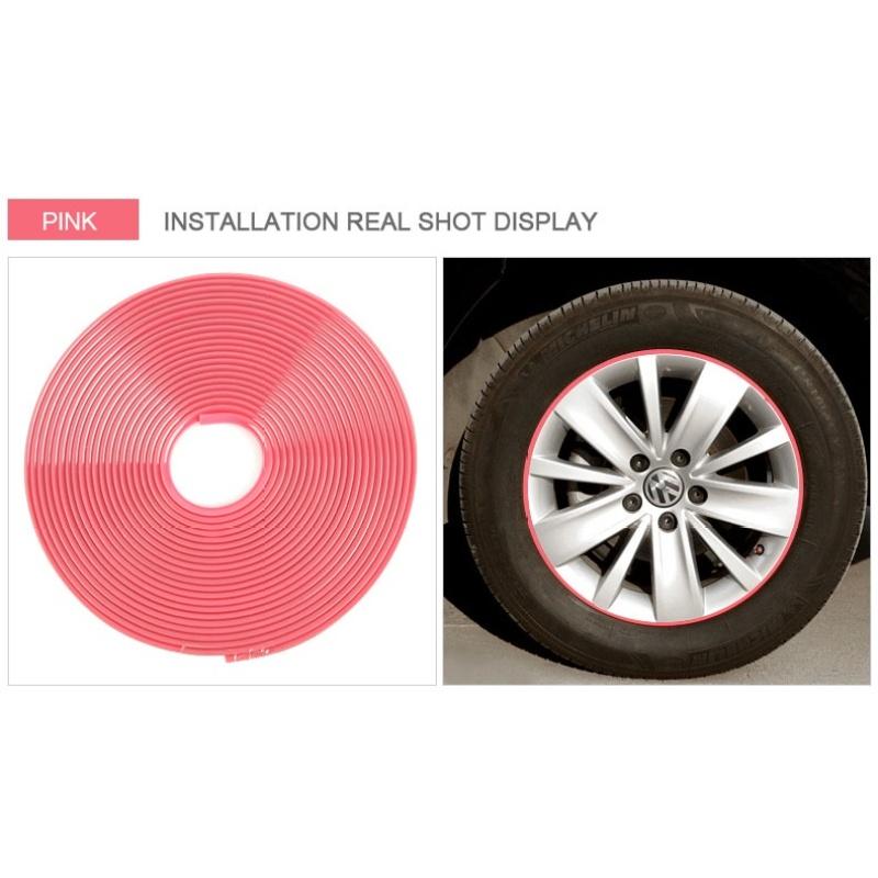 8M Car Wheel Rim Protector Decor Strip Rubber Tire Guard Line Rimblades Car Styling Moulding Trim