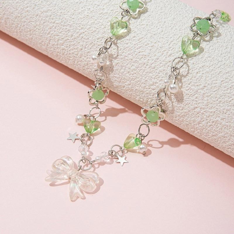 Handmade Crystal Beaded Necklace/Bracelet Stylish Colorful Bead Accessory Fashionable Jewelry for Girls and Women
