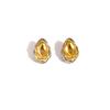 Vintage Stainless Steel Love Heart Two-Tone Stud Earrings: Fashionable, High-End, Non-Fading Jewelry for Women
