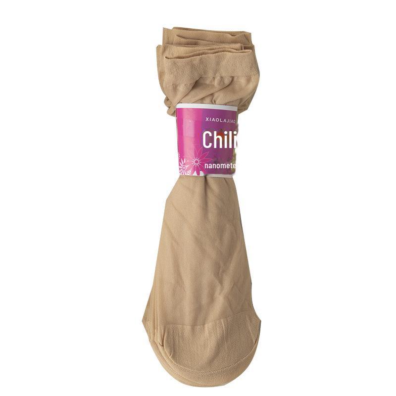 Damen Kristall Kurze Strümpfe – Frühling/Sommer Dünn, Verschleißfest, Anti-Haken, Schwarz & Nude Baumwolle, Nahtlose Unsichtbare Mid-Tube Socken.