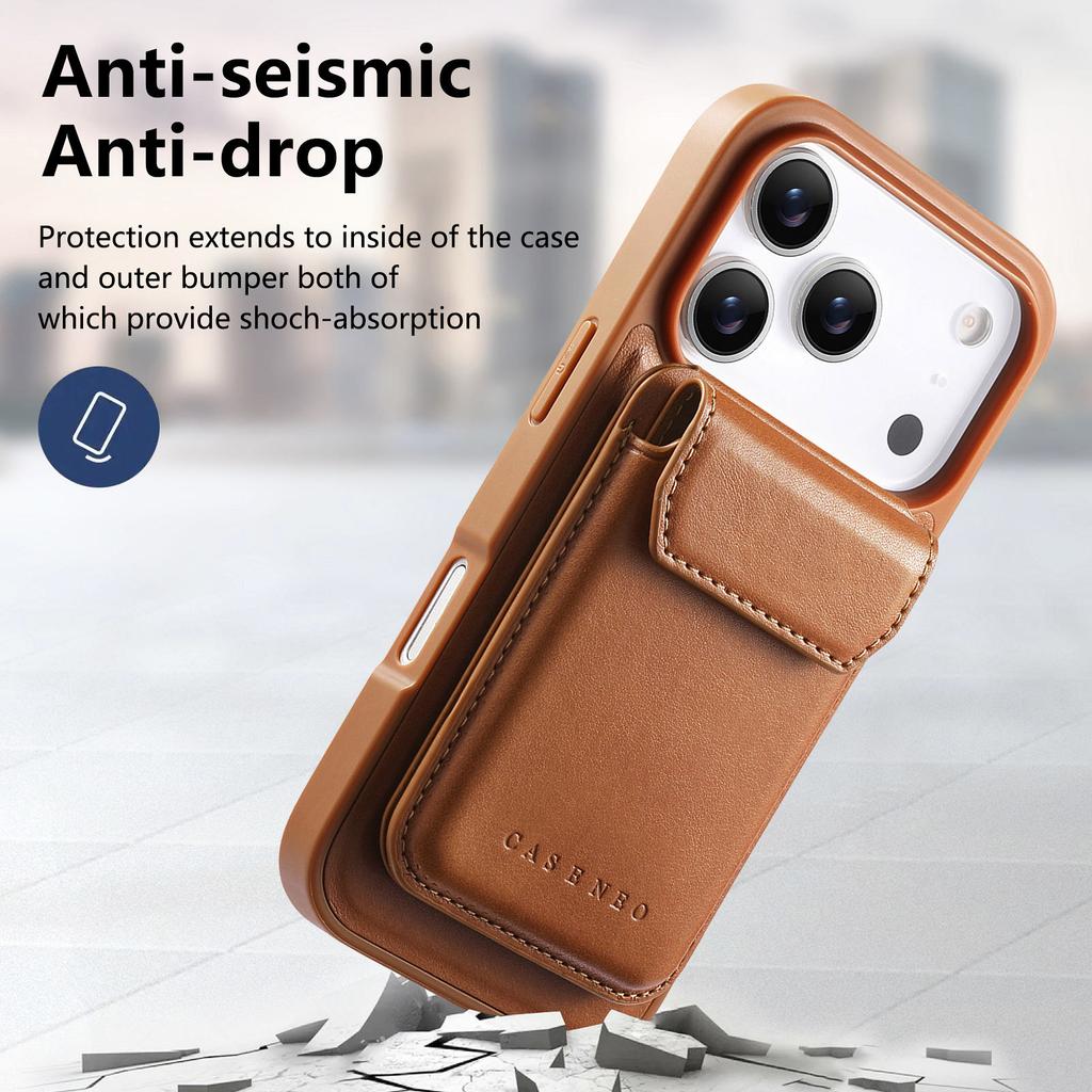 2 In 1 Magnetic Leather Wallet Cards Solt Case for iPhone 17 Pro Max 16 15 14 Shockproof For Magsafe Comfortable Grip Slim Cover