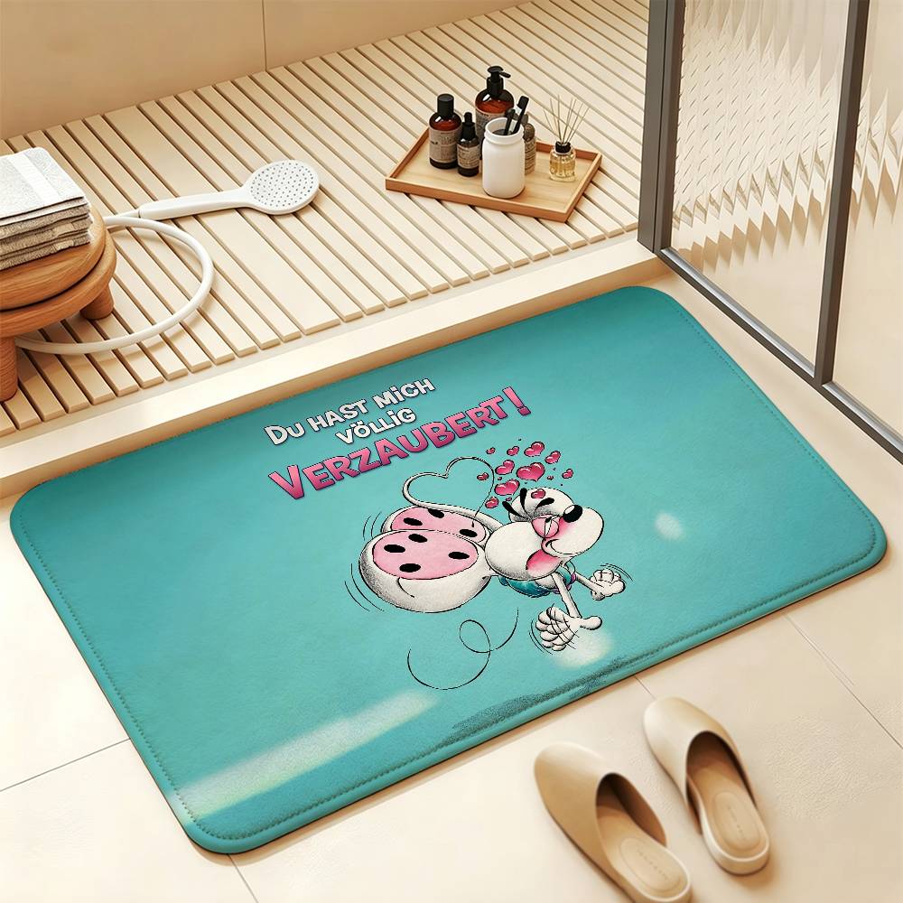 Cute Cartoon D-Diddl Mouse Short Plush Rug Carpet mat Machine Washable Soft Comfortable Anti‑Slip Floor Mat Home Decor