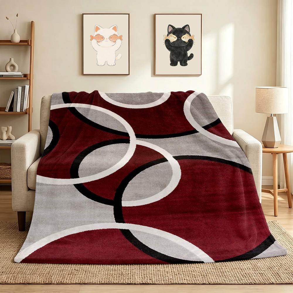 Abstract Circles Flannel Blanket Throw Blanket Soft Warm Sofa Bed Camping Car home Decor Unique Christmas Gift C9301689