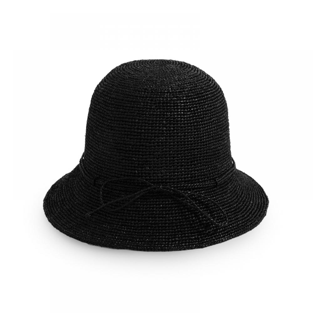 Helen Kaminski Hat50136 Ca Villa 6 Charcoal Metal Logo Cloche Bucket Hat