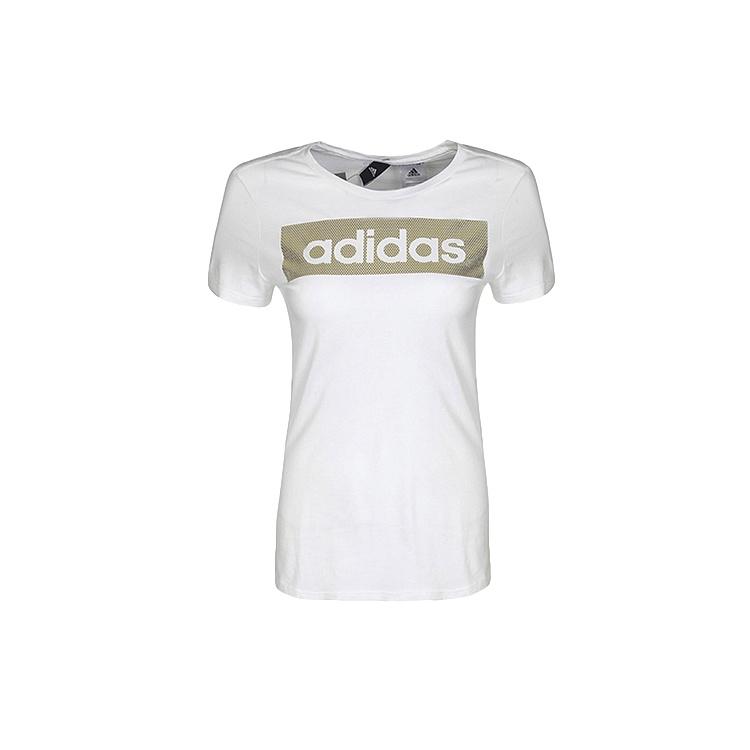 (WMNS) adidas Essentials Logo T-Shirt Asia Sizing White Gold Women s CD1981 XS