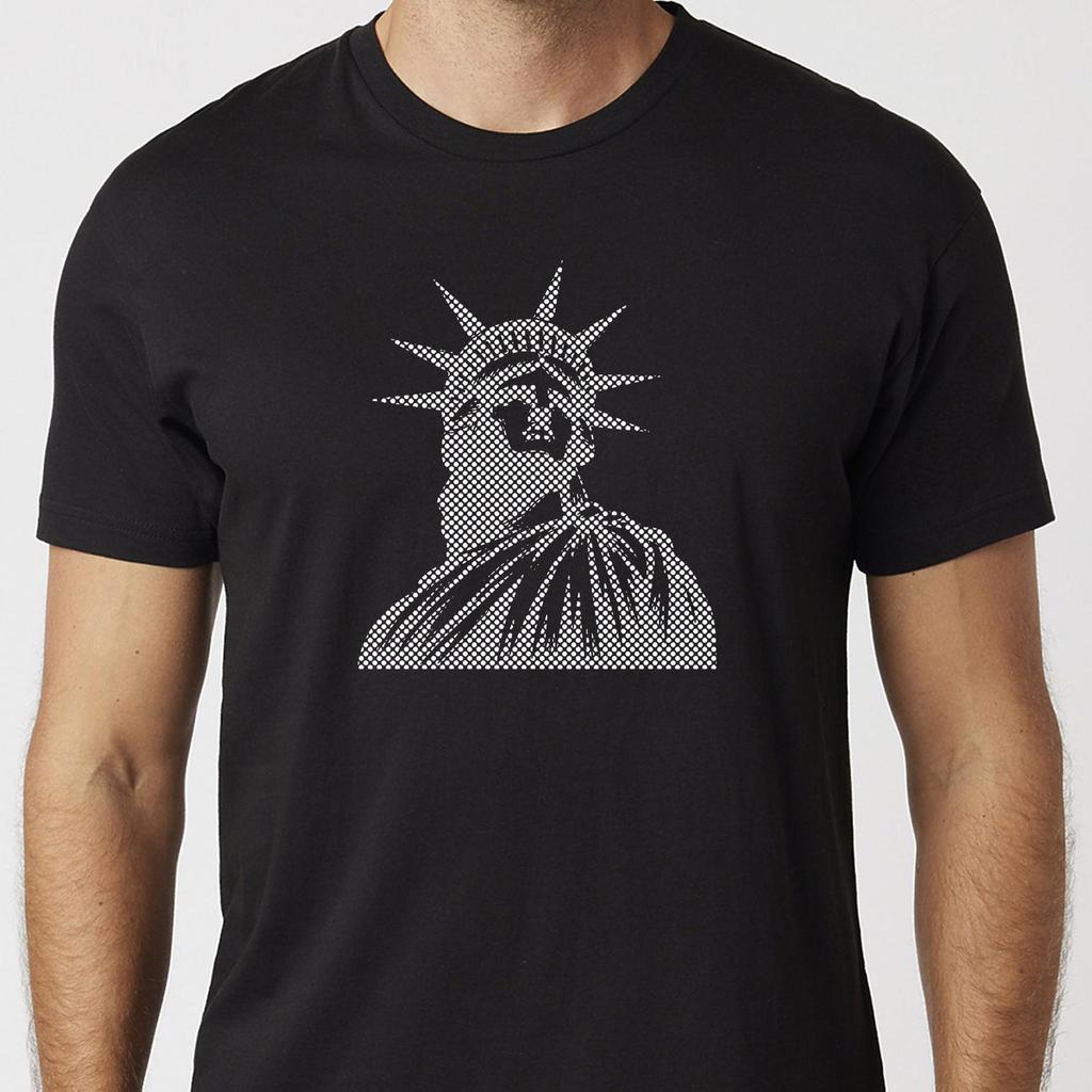 Statue Of Liberty Black or White T-Shirt Unisex Uneek T-Shirt Pixel Art Tee