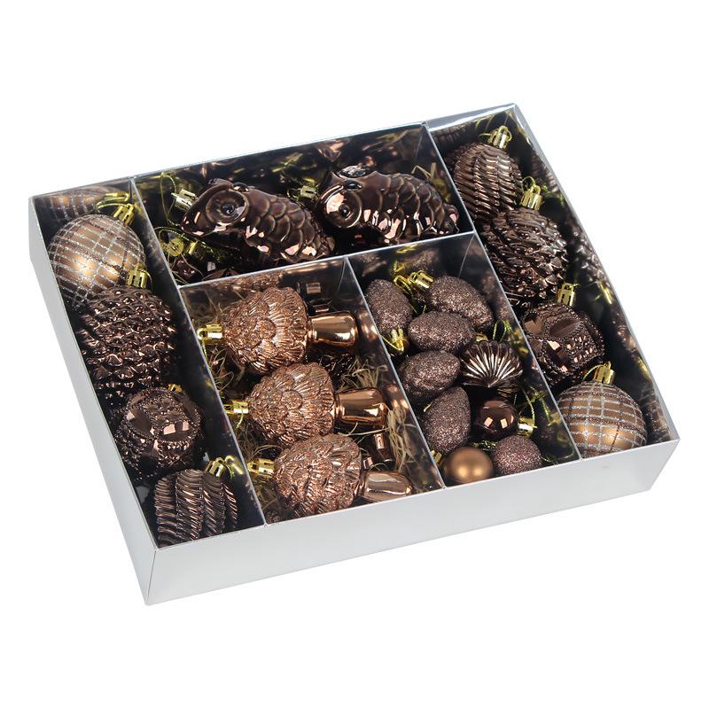 Retro Style Owl Christmas Tree Ornaments - Electroplated Painted Balls
