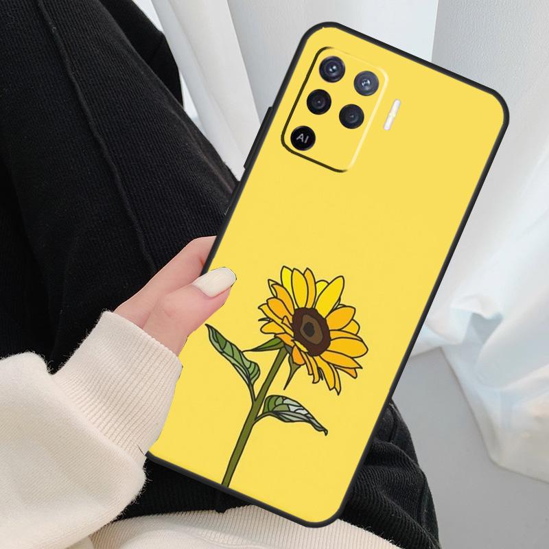 Daisy Sunflower Floral Flower Case für Oppo A18 A38 A58 A78 A98 A80 A60 A40 A96 A76 A16 A94 A74 A54 A15 A17 A57 A77 A5 Pro