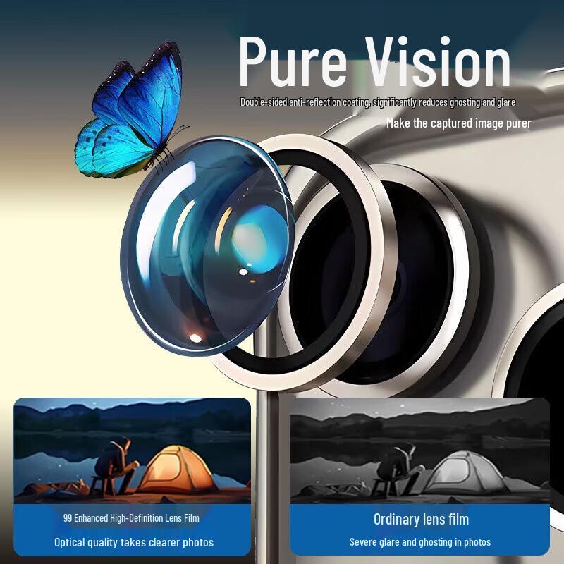 Smorss AR Tempered Glass Camera Lens Protector for iPhone 16/16 Plus